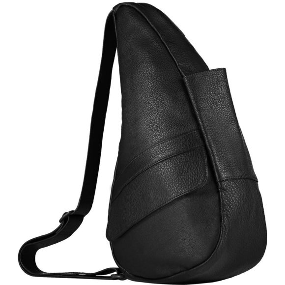 17" Leather Crossbody Sling Healthy Back Bag Black o_o - Picture 1 of 9